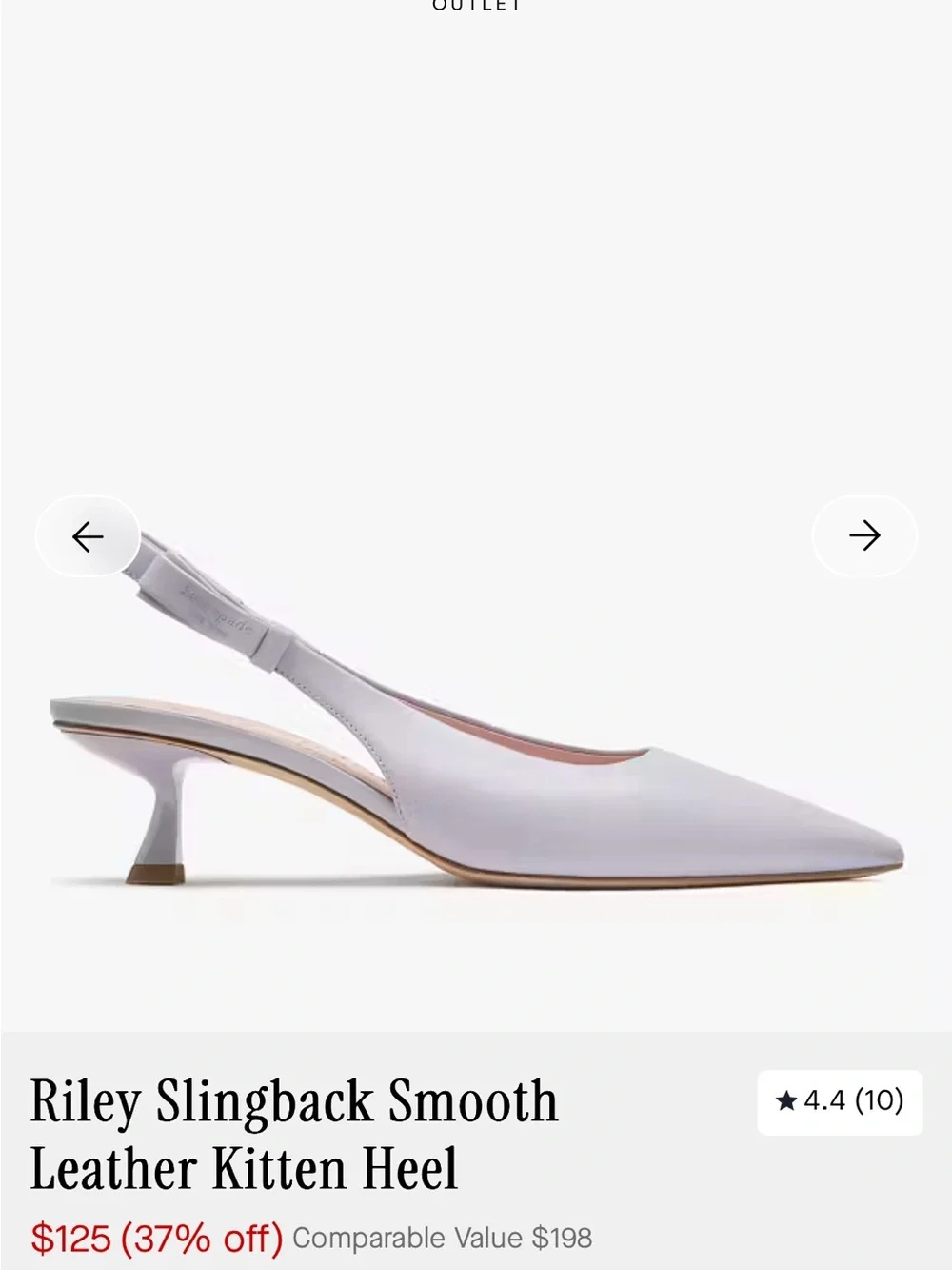 kate spade Pale Lavender Pointed Toe Slingback Pumps